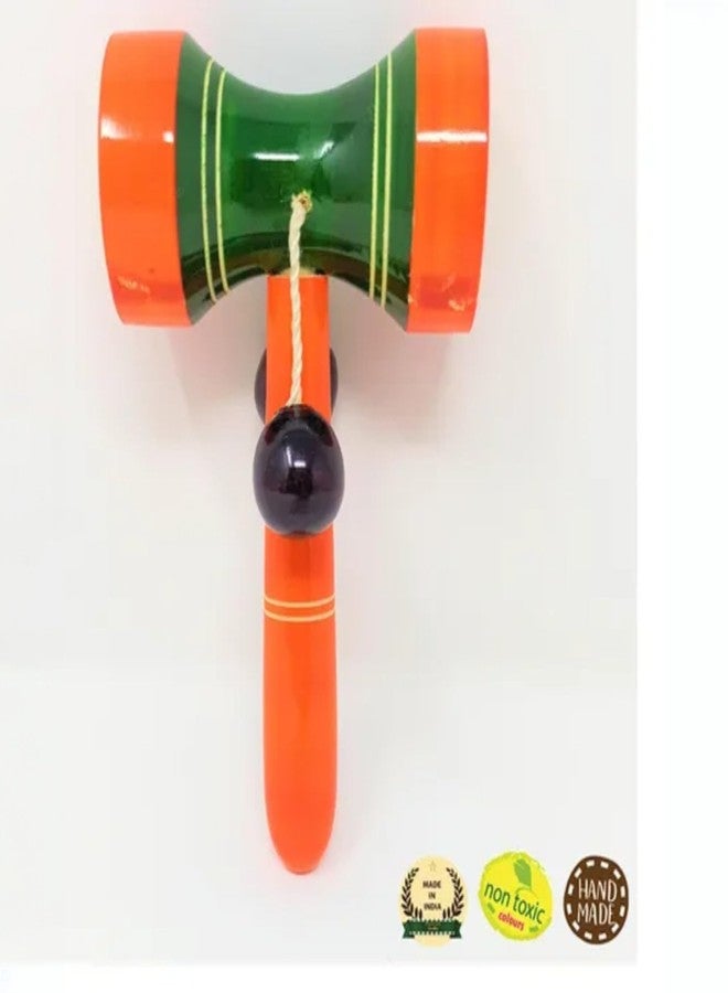 UPBEAT Handcrafted Wooden Drum Rattle for Babies and Toddlers (Color May Vary) (Pack of 1) ? Safe & Eco-Friendly Baby Sensory Toy, Small Percussion Instrument, Gift, Birthday - Image 5